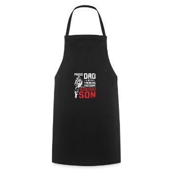 Proud dad of an awesome firefighter son - Cooking Apron - black - Front - AI Model Male 185 dark (185cm)