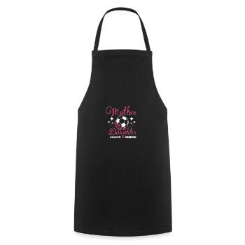 Maman Mère Fille Week-end de football - Tablier de cuisine - noir - Devant - AI Model Male 185 dark (185cm)