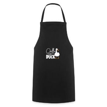 Chillin avec mon canard - Tablier de cuisine - noir - Devant - AI Model Male 185 dark (185cm)