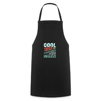 children Cool kids play Ukulele - Cooking Apron - black - Front - AI Model Male 185 dark (185cm)
