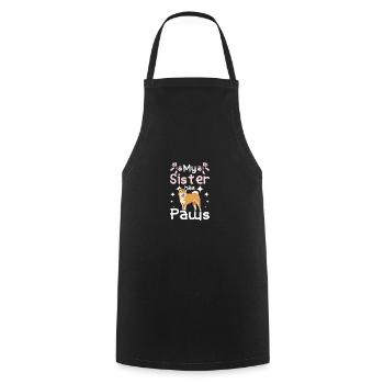 My Akita sister has paws - Cooking Apron - black - Front - AI Model Male 185 dark (185cm)