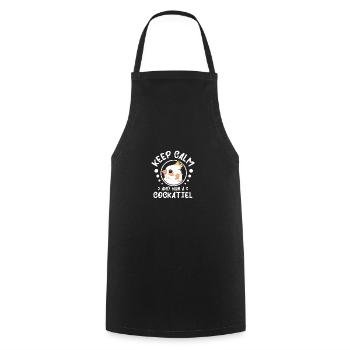 Restez calme et serrez un calopsitte dans vos bras - Tablier de cuisine - noir - Devant - AI Model Male 185 dark (185cm)