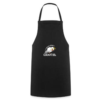 Je préfère être avec mon calopsitte - Tablier de cuisine - noir - Devant - AI Model Male 185 dark (185cm)