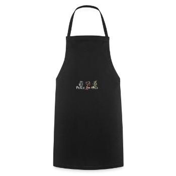 Peace love Essential oils - Cooking Apron - black - Front - AI Model Male 185 dark (185cm)