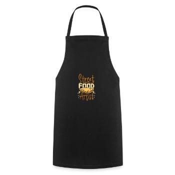 Street food artist Empanadas maker - Cooking Apron - black - Front - AI Model Male 185 dark (185cm)