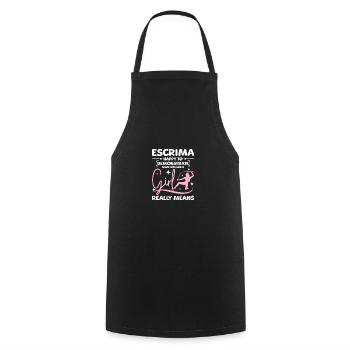 Hit like a girl Escrima - Kochschürze - Schwarz - Vorne - AI Model Male 185 dark (185cm)