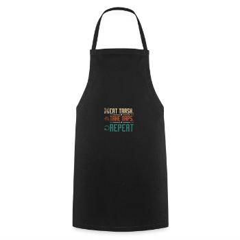 Raccoon eat trash take naps repeat - Cooking Apron - black - Front - AI Model Male 185 dark (185cm)