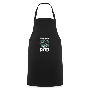 Mon joueur de Cymbales préféré m’appelle papa - Tablier de cuisine - noir - Devant - AI Model Male 185 dark (185cm)