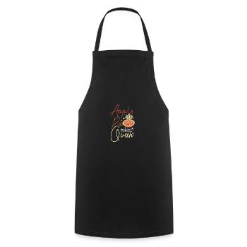 Apple pie making queen - Cooking Apron - black - Front - AI Model Male 185 dark (185cm)