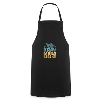 Rétro Vintage Krav maga légende - Tablier de cuisine - noir - Devant - AI Model Male 185 dark (185cm)