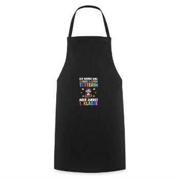 Garderie Sortants Première Primaire Inscription Écolier - Tablier de cuisine - noir - Devant - AI Model Male 185 dark (185cm)