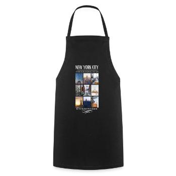 New York City Skyline NYC Manhattan - Cooking Apron - black - Front - AI Model Male 185 dark (185cm)