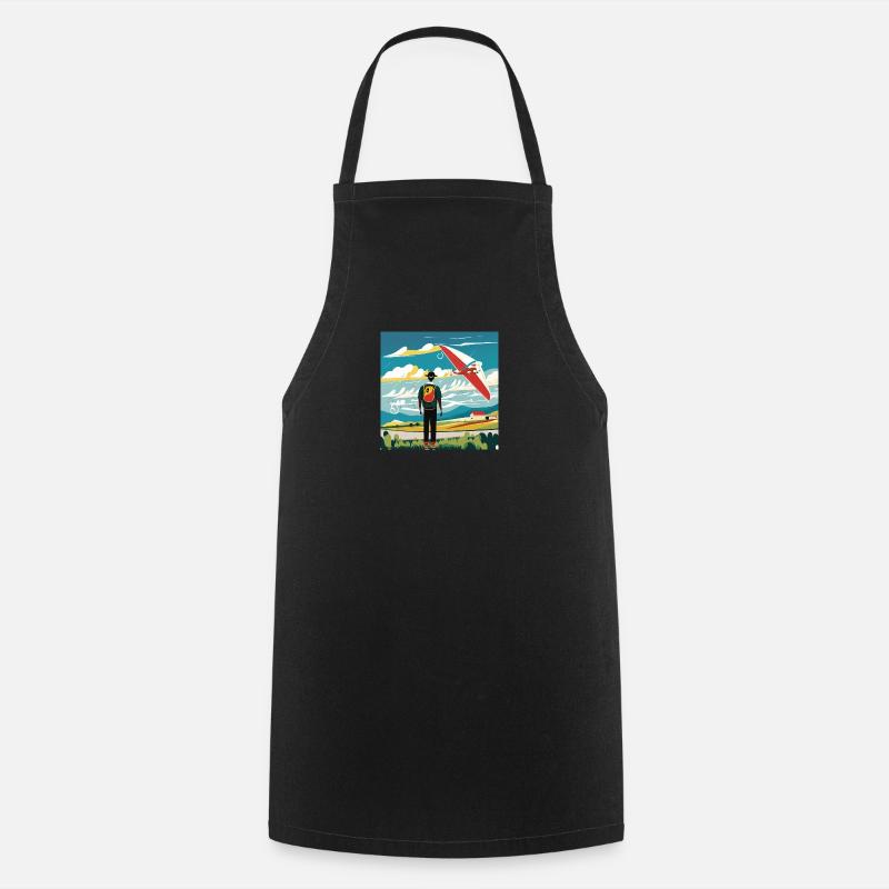 GuyWatchingPlanesSix (en anglais seulement) - Tablier de cuisine - noir