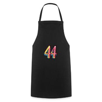 44 Zahl Comic - Kochschürze - Schwarz - Vorne - AI Model Male 185 dark (185cm)