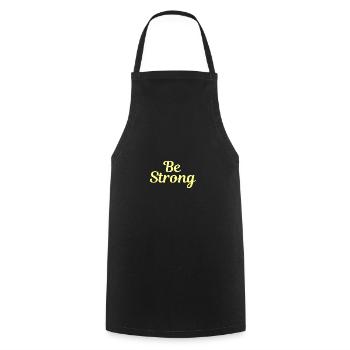 Be STRONG 3 - Cooking Apron - black - Front - AI Model Male 185 dark (185cm)