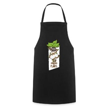 Vegan - Cooking Apron - black - Front - AI Model Male 185 dark (185cm)