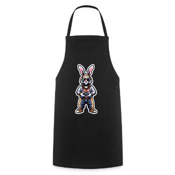 Zocker Osterhase für Nerds und Gamer - Kochschürze - Schwarz - Vorne - AI Model Male 185 dark (185cm)