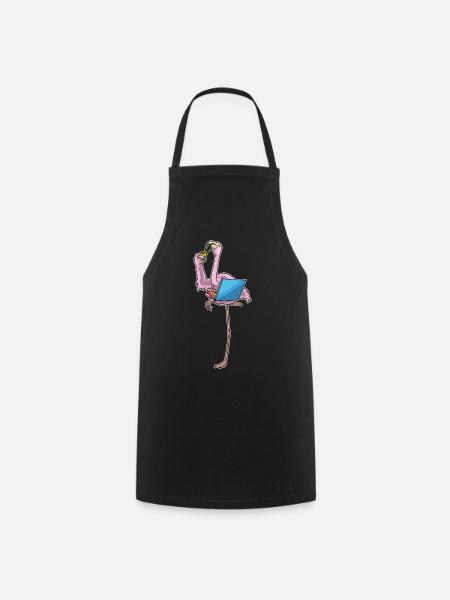 Flamingo Pizza - Kochschürze - Schwarz