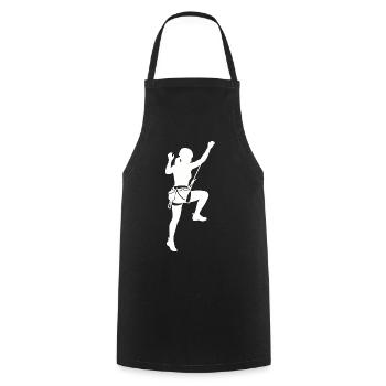 Climber Silhouette Bouldering & Mountaineering - Cooking Apron - black - Front - AI Model Male 185 dark (185cm)