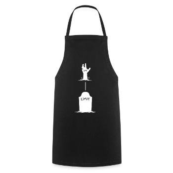 Limit blows up – hand lifts out of grave - Cooking Apron - black - Front - AI Model Male 185 dark (185cm)
