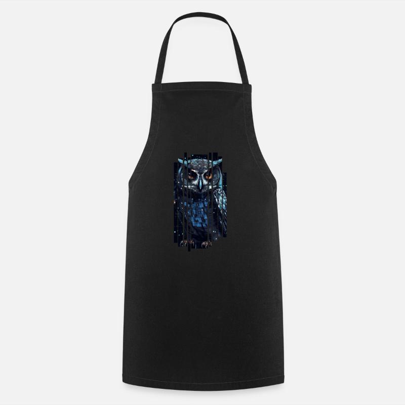 Doux cyber-hibou - Tablier de cuisine - noir