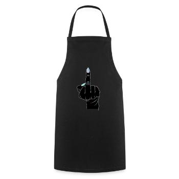 Eingehängter Finger - Kochschürze - Schwarz - Vorne - AI Model Male 185 dark (185cm)