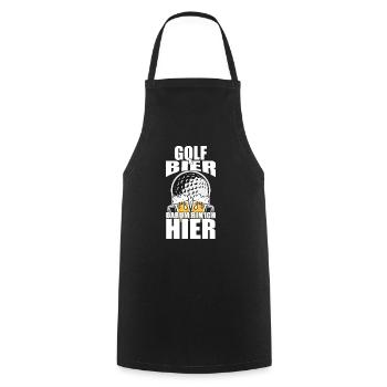 Funny saying: Golf beer, that's why I'm here - Cooking Apron - black - Front - AI Model Male 185 dark (185cm)