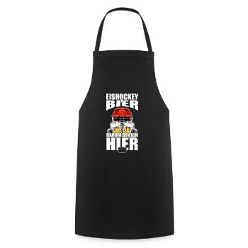 Lustiger Spruch Eishockey Bier darum bin ich hier - Kochschürze - Schwarz - Vorne - AI Model Male 185 dark (185cm)