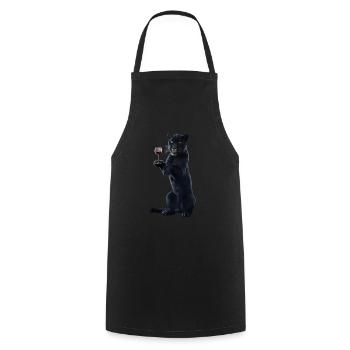 Panther Wein - Kochschürze - Schwarz - Vorne - AI Model Male 185 dark (185cm)