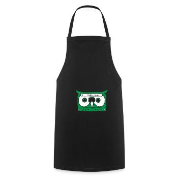Owl Cassette music - Cooking Apron - black - Front - AI Model Male 185 dark (185cm)
