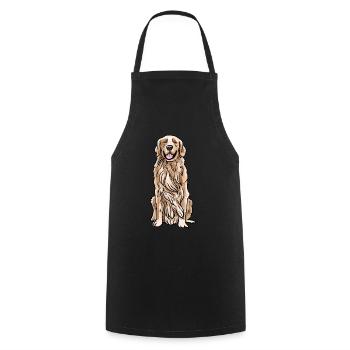 Golden Retriever - Cooking Apron - black - Front - AI Model Male 185 dark (185cm)