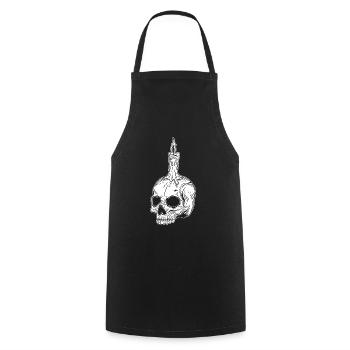 Skull Skull Horror Skeleton Halloween Metal - Cooking Apron - black - Front - AI Model Male 185 dark (185cm)
