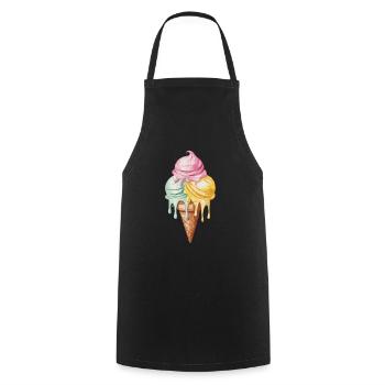 Ice Cream für eine Eis Liebhaber - Kochschürze - Schwarz - Vorne - AI Model Male 185 dark (185cm)