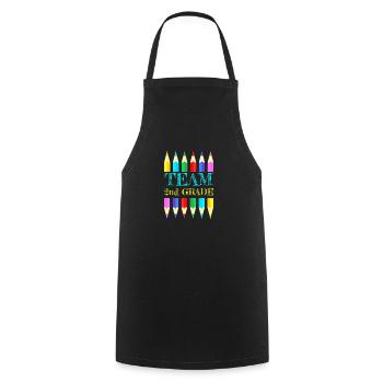 Team 2nd Second Grade Squad Teacher Back To School - Cooking Apron - black - Front - AI Model Male 185 dark (185cm)