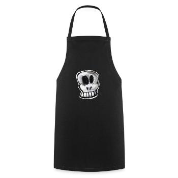 TOMZOFF Schädel Skull - Kochschürze - Schwarz - Vorne - AI Model Male 185 dark (185cm)