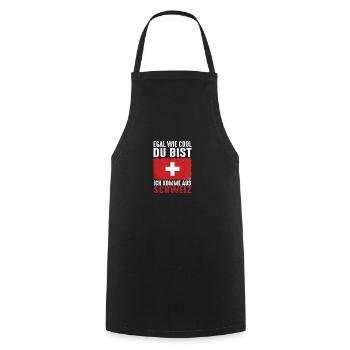 Schweizer Schweiz - Kochschürze - Schwarz - Vorne - AI Model Male 185 dark (185cm)