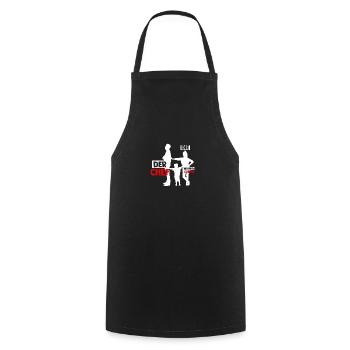 Dad Father Two Children Son Daughter - Cooking Apron - black - Front - AI Model Male 185 dark (185cm)