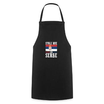 Serbian Serbian Serbia - Cooking Apron - black - Front - AI Model Male 185 dark (185cm)