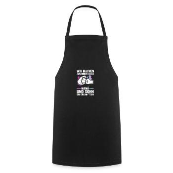 Mom and son - Cooking Apron - black - Front - AI Model Male 185 dark (185cm)