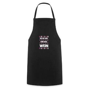 Ho Ho apporte-moi du vin - Tablier de cuisine - noir - Devant - AI Model Male 185 dark (185cm)