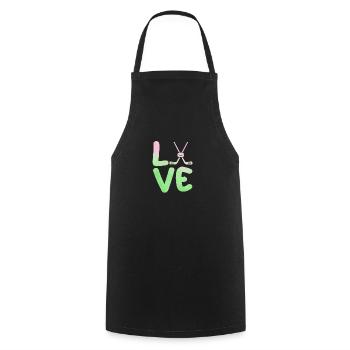 Eishockeyspieler Eishockey - Kochschürze - Schwarz - Vorne - AI Model Male 185 dark (185cm)