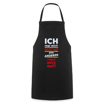 Ich Reg' Mich Nicht Auf - hell - Kochschürze - Schwarz - Vorne - AI Model Male 185 dark (185cm)