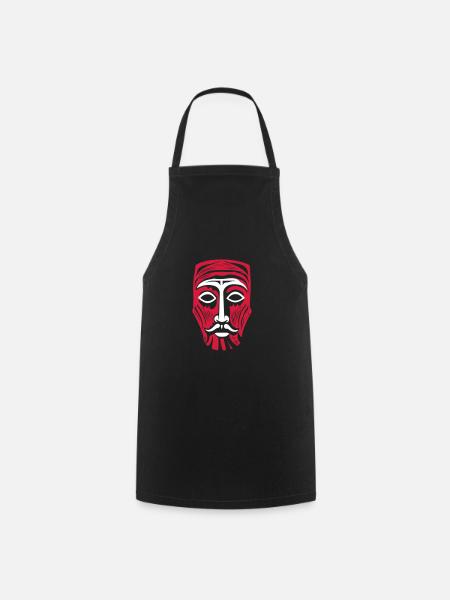 Maske der Einsamkeit - Kochschürze - Schwarz
