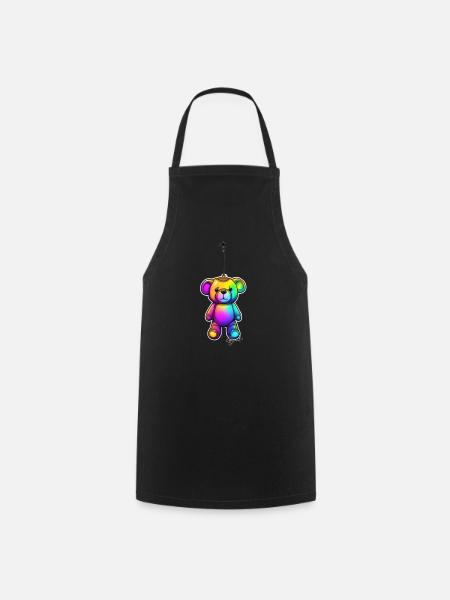 Hanged TEDDY im Neon Light Art - Bruh-style shirt - Kochschürze - Schwarz