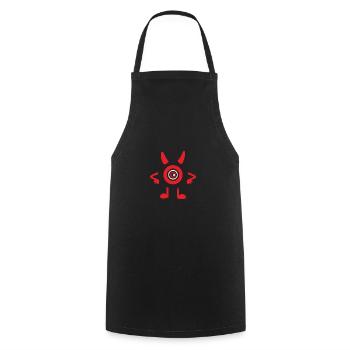 Monstre Diable Rouge - Tablier de cuisine - noir - Devant - AI Model Male 185 dark (185cm)