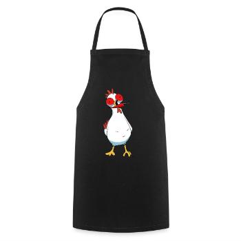 Pepperoni Chili Poulet Volaille Piquante Volaille Épicée - Tablier de cuisine - noir - Devant - AI Model Male 185 dark (185cm)