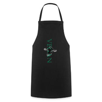 T-shirt pour les végétaliens et les amis du bien-être animal - Tablier de cuisine - noir - Devant - AI Model Male 185 dark (185cm)