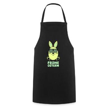 Joyeux lapin de Pâques - Tablier de cuisine - noir - Devant - AI Model Male 185 dark (185cm)
