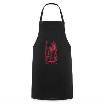 The Evil Sisters 2024 02 - Cooking Apron - black - Front - AI Model Male 185 dark (185cm)