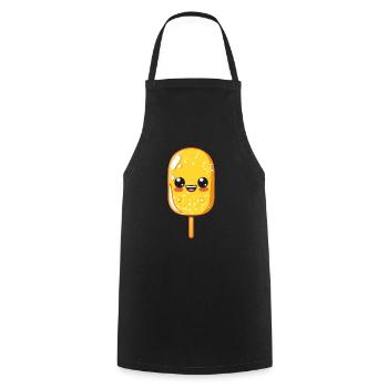 Bande dessinée drôle de chien de maïs - Tablier de cuisine - noir - Devant - AI Model Male 185 dark (185cm)